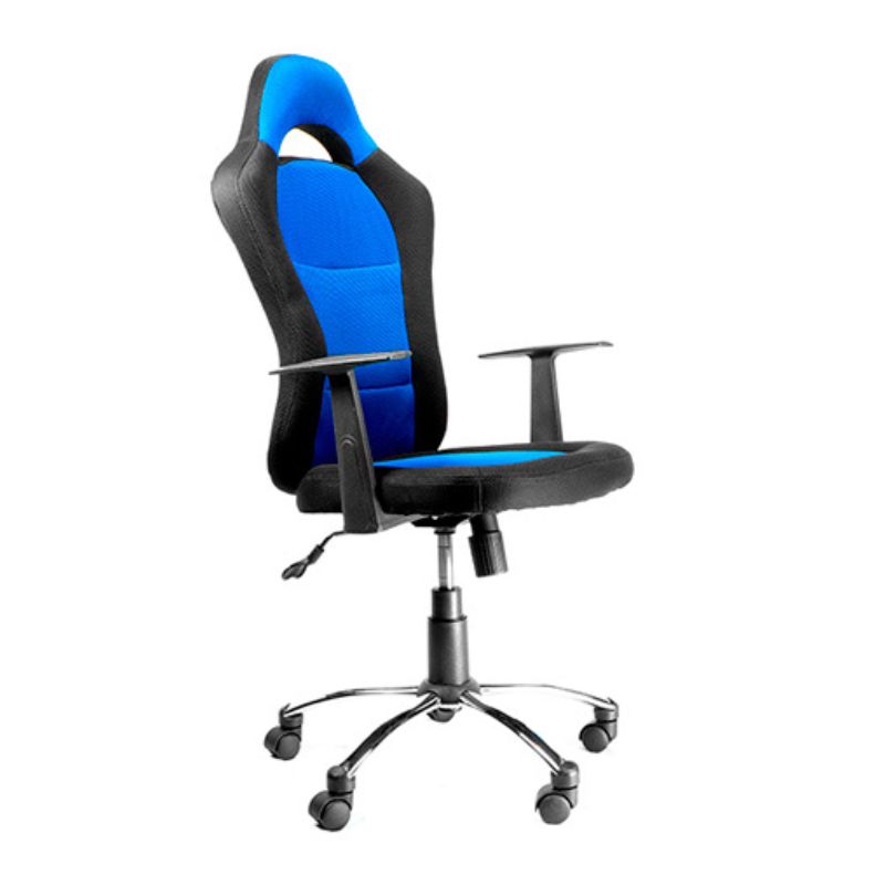 Silla Gamer Drakon Xtech Negro-Azul Con Respaldo Alto Estilo Deportivo (Xtf-Ec129)