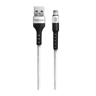 Cable Foxbox Round Usb A Type-C, Blanco, 1M (6958)