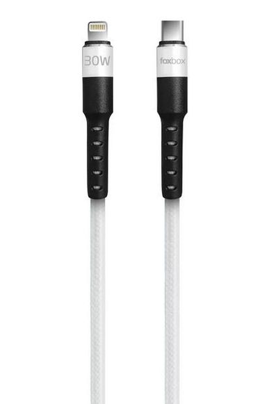 Cable Foxbox Round Pro Type-C A Type-C , Blanco, 1.25M (7432)
