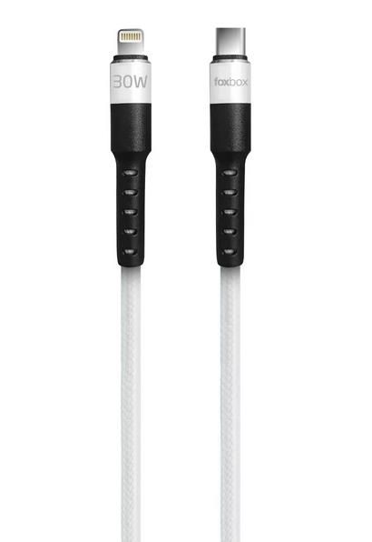 Cable Foxbox Round Pro Type-C A Type-C , Blanco, 1.25M (7432)