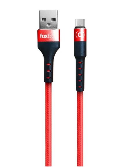 Cable Foxbox Round Pro Lightning A Type-C , Rojo, 1.25M (7474)