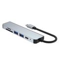 Hub Usb Tipo C 6 En 1 - Usb 3.0/2.0; Hdmi 4K; Sd/Tf Card; Usb-C; Grn-Hb6Bx-100(8287) thumbnail 1