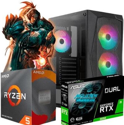 Pc Gamer Aerocool Ryzen 5 5500, Rtx 3050, 16Gb, Ssd 480 Gb, Sin Sistema (600W 80+ Bronze)
