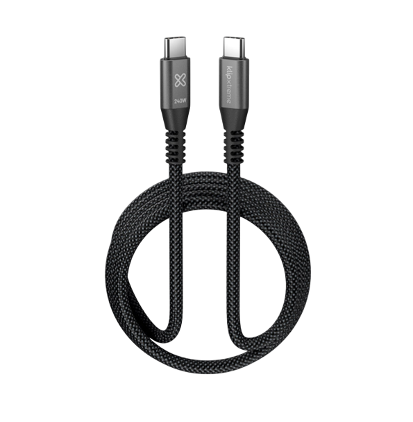 Cable Klipxtreme Kx Power Go 750  Kx Usb-C Cable 240W 480Mbps 6Ft/3M Braided (Kac-750-10Ft)