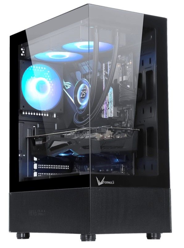 Gabinete Gamer Formula V Line Crystal Z1+ Black Ar Sin Controladores Rgb (Atx, 3 Fans Cosmic 12Bk Ar