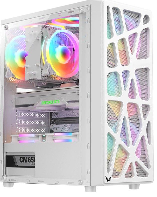 Gabinete Gamer Formula V Line Mana White Ar Sin Controladores Rgb (Atx, 4 Fans Cosmic 12Wh Arpw)