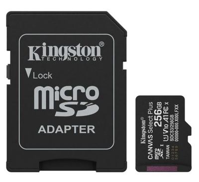 Memoria Micro Sd Kingston 256Gb Canvas Select Plus, C/Adapt (Sdcs3/256Gb)