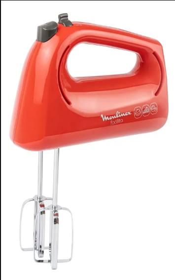 Batidora de Mano Moulinex Facilita - 400W, 3 Vel Roja (Hm1535A0)