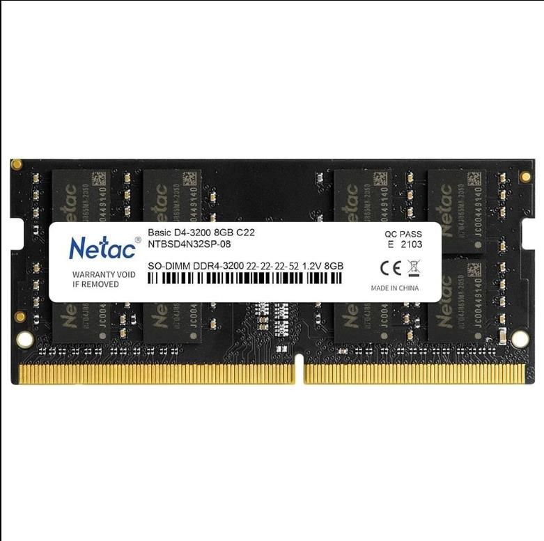 Memoria Netac Basic Sodimm Ddr4 8Gb 3200Mhz Cl22 (Ntbsd4N32Sp-08)